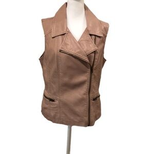 Lal Live a Little faux leather asymmetrical zip front vest. Size M